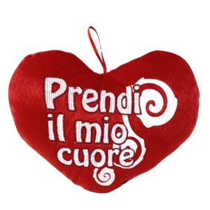 PELUCHE A FORMA DI CUORE "PREIDNI IL MIO CUORE" CUSCINO APPENDIBILE IDEA REGALO - Foto 1 di 1