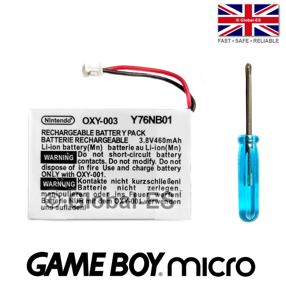 Nintendo Game Boy Micro GBM 460 mAh Kit batteria - OXY-001 OXY-003 GPNT-02