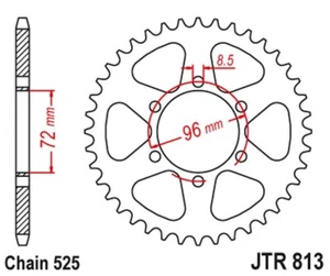 REAR SPROCKET SUZUKI TM 400 '71-75, TS 250 '75-83, TS 400 '72-77 (JTR813.40) (CH - Picture 1 of 1