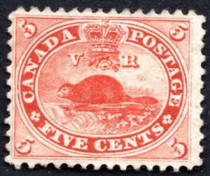CANADA 1859 SCOTT #15 BEAVER UNUSED NO GUM NEAT PERFS - Picture 1 of 2
