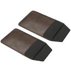 2Pcs Pocket Pen Protector PU leather Pencil Sleeve Pouch Holder Brown
