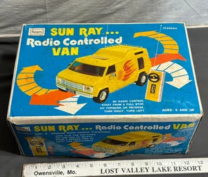 1970s Vintage SEARS Sun Ray R/C yellow VAN radio controlled + Box PARTS REPAIR - Picture 1 of 16