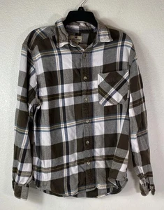 Woolrich Men's Button Down Shirt Plaid Size L Buffalo 100% Cotton Long Sleeve - Picture 1 of 19