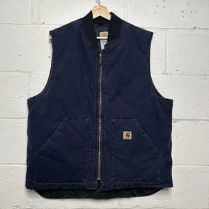 Vintage Carhartt Quilt-Lined Artic Vest “Midnight Blue” V02 MDT Men’s X-Large - Picture 1 of 8