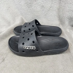 Crocs Shoes Womens Size 8 Black Synthetic Slip On Slide Sandals - Picture 1 of 9