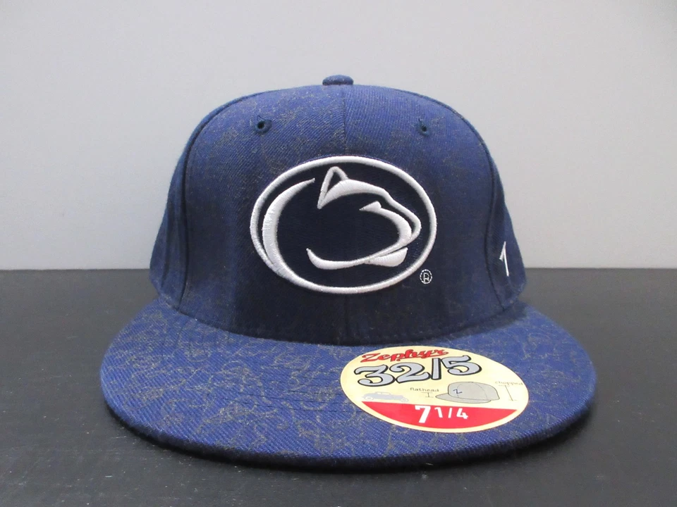 Penn State Nittany Lions Hat Cap Fitted Mens 7 1/4 Blue Football Zephyr 90s - Image 1 of 4