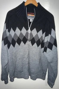 Johnston And Murphy Grey and Black Men’s Full Zip Sweater / Jacket Size XXL - Picture 1 of 3