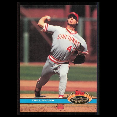 Tim Layana #396 1991 Topps Stadium Club Cincinnati Reds Baseball Card MLB NM - Image 1 of 3
