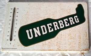 Antigua liquidación de gasolinera. Estado encontrado. Antiguo cartel publicitario Underberg + termómetro - Imagen 1 de 8
