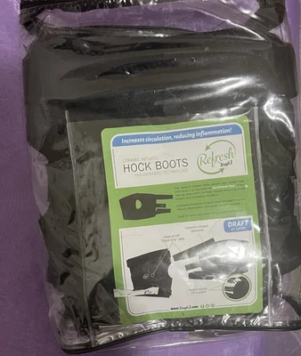 Used Refreshed Brand DRAFT Size Ceramic Hock Boots Black Only Tried On Once - Image 1 of 3