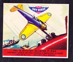 1941 GOUDEY SKY BIRDS #2 GLOSTER INGLESE F 534 VERO BELLO - Foto 1 di 2