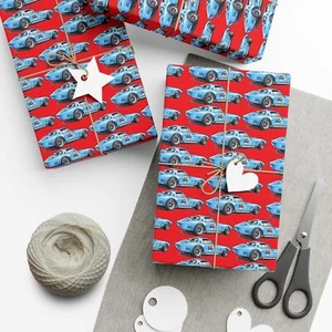 Chevy Chevrolet Corvette Classic racer Grand Sport Art work Gift Wrap Paper - Picture 1 of 25