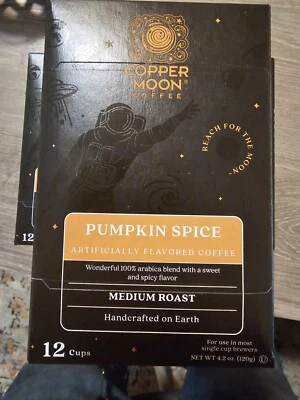 Copper Moon Coffee 12 Pack K-CUPS Fit Keurig Pumpkin Spice FALL FLAVORS 🍁