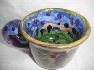 Tazza da caffè Hands On Art Studio Fish Creek Wi astratta artistica lanciata a mano 16 oz - Foto 1 di 17