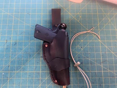 Funda de cuero hecha a mano 1911 liberación de pulgar con extensión de pierna extraíble Foto 1 de 3