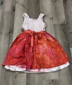 Emily West Fille Girls dress size 12 pink/Orange Sleeveless Lace/Sequin DressNWT - Picture 1 of 3