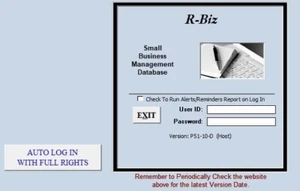 R-Biz, small business application for contacts/finance , uses Microsoft Access - Picture 1 of 5