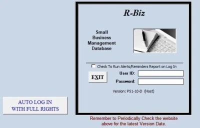 R-Biz, small business application for contacts/finance , uses Microsoft Access - Image 1 of 4