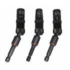 3pcs 360 Rotation Impact Grade Socket Adapter Universal Joint Power Drill Black
