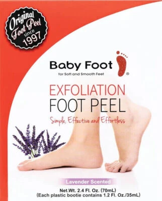 Baby Foot Exfoliation Peel Original Exfoliant Mask Callus Remover Lavender Scent - Image 1 of 4
