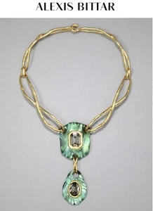 Collana ALEXIS BITTAR Designer Madera in Malachite NUOVA - Foto 1 di 14