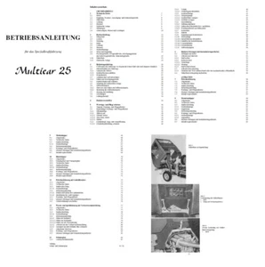Betriebsanleitung Multicar M25 Bedienungsanleitung mit Schaltplan Schmierplan - Bild 1 von 1