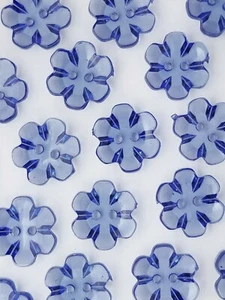 SIZE 24L - 5/8", FLOWER BUTTON, DEEP BLUE, 1 GROSS, SHINY FINISH - Picture 1 of 1