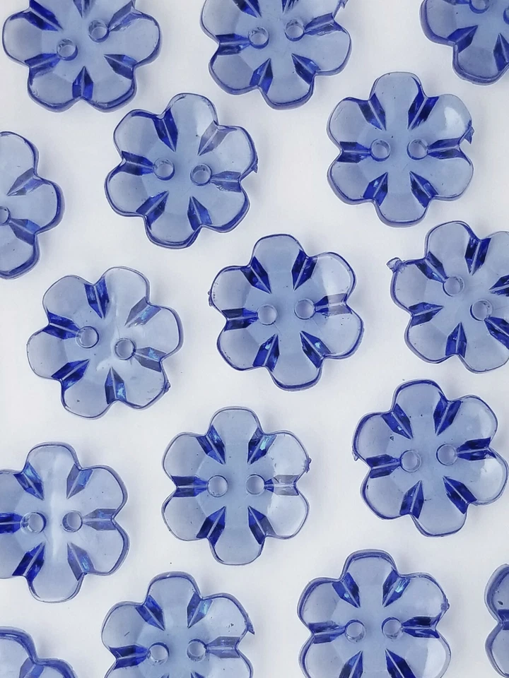 SIZE 24L - 5/8", FLOWER BUTTON, DEEP BLUE, 1 GROSS, SHINY FINISH - Image 1 of 1
