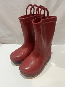SKA DOO : Kids size 7 rain boots Red with black soles - Picture 1 of 5