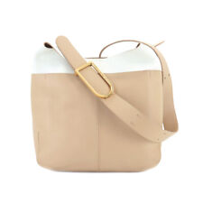 DELVAUX So Cool MM Shoulder Bag Leather Beige White Purse 90212149