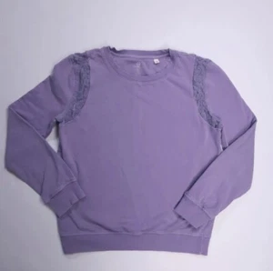 Adriano Goldschmied Kids Lilac Purple Lace Hand-Dyed Cotton Sweatshirt Girls XL - Picture 1 of 12