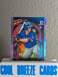 2024 Topps Bowman Wyatt Langford Chrome Prospect Power-Up Texas Rangers - Bild 1 von 3