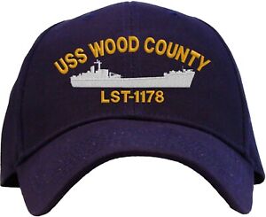 USS Wood County LST-1178 Embroidered Baseball Cap - Available in 3 Colors