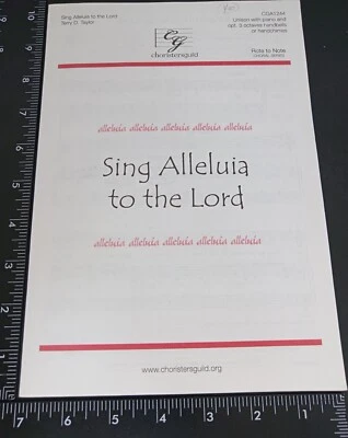 CHOIR - ANTHEM SHEET MUSIC: Sing Alleluia To The Lord Unison w/ Piano opt bells - Image 1 of 4