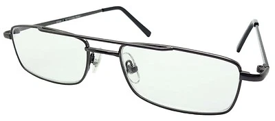 Reading Glasses Gunmetal Grey Metal Frame Slim Aviation Readers Unisex Fleming