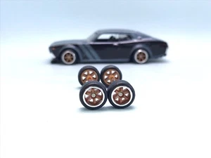 Ruedas de goma extra largas R391 Hotwheels 1/64 Real Riders # TE37 bronce 8 mm - Imagen 1 de 4