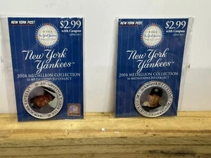 New York Yankees BERNIE WILLIAMS Mariano Rivera MLB 2004 Colección Medallón - Imagen 1 de 5