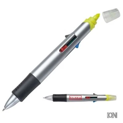 5in1 Vierfarb-Kugelschreiber mit integriertem Textmarker Mehrfarbkugelschreiber - Bild 1 von 3