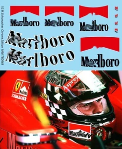 1/2 Decals per Schumacher Helmet F1 1998 Chrome TBD668 - Picture 1 of 1