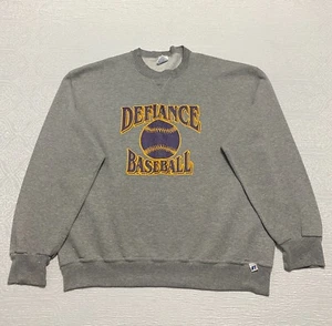 Vintage Russell Athletic Crewneck Pullover  Defiance Baseball Logo Men's XL Gray - Picture 1 of 9