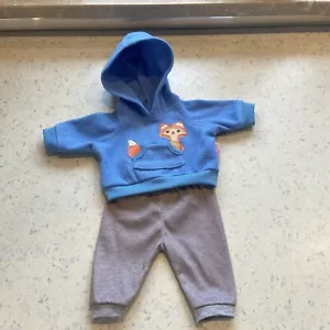 Zapf Creation Baby Born Puppe Deluxe Jogger Fuchs Blau Hoodie Grau 2-Teiler- TOP - Bild 1 von 10