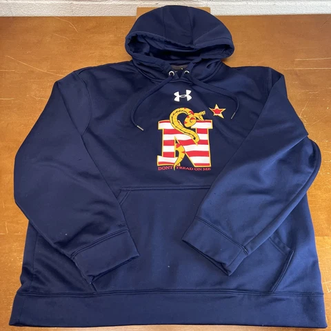 Navy Midshipmen Hoodie Mens Large Blue Long Sleeve Football Under Armour Snake Cover
