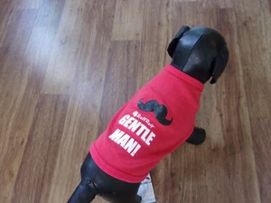 dog shirt,red,RuffRuffandMeow,"Gentle Man!" Small*(size details in description) - Picture 1 of 8