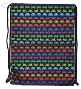 SPACE INVADERS RETRO DRAWSTRING BAG Atari Video Game Gym School NEW - Picture 1 of 2