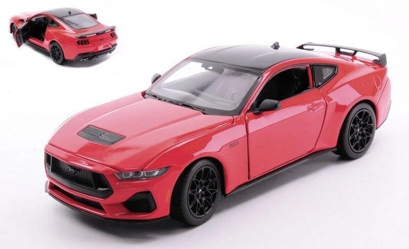 Ford Mustang 2024 Red 1:24 WELLY 24123R - Immagine 1 di 1