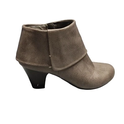 Botines de tacón Mootsies Tootsies para mujer talla 8 grises cómodos tacón bloqueado cremallera lateral Foto 1 de 4