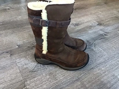 Bota de nieve de invierno Merrell Encore marrón media pantorrilla para mujer talla 6 cuero J68498 Foto 1 de 4