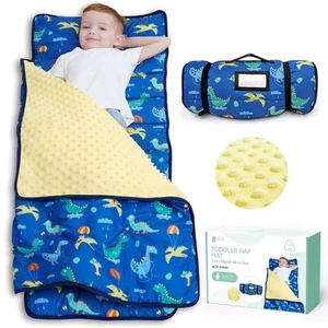 Alfombrilla para siestas para niños pequeños con almohada y manta, alfombrillas para siestas enrolladas extra grandes, tugurios... - Imagen 1 de 7