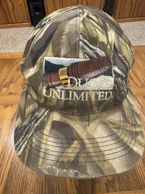 Ducks Unlimited Hat  Adv. Wetland Camo Duck Call Adjustable Size Adult Cap VGC - Image 1 of 4