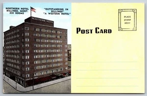 Northern Hotel Millings Montana MT A Western Hotel Unused Linen Postcard - Picture 1 of 2